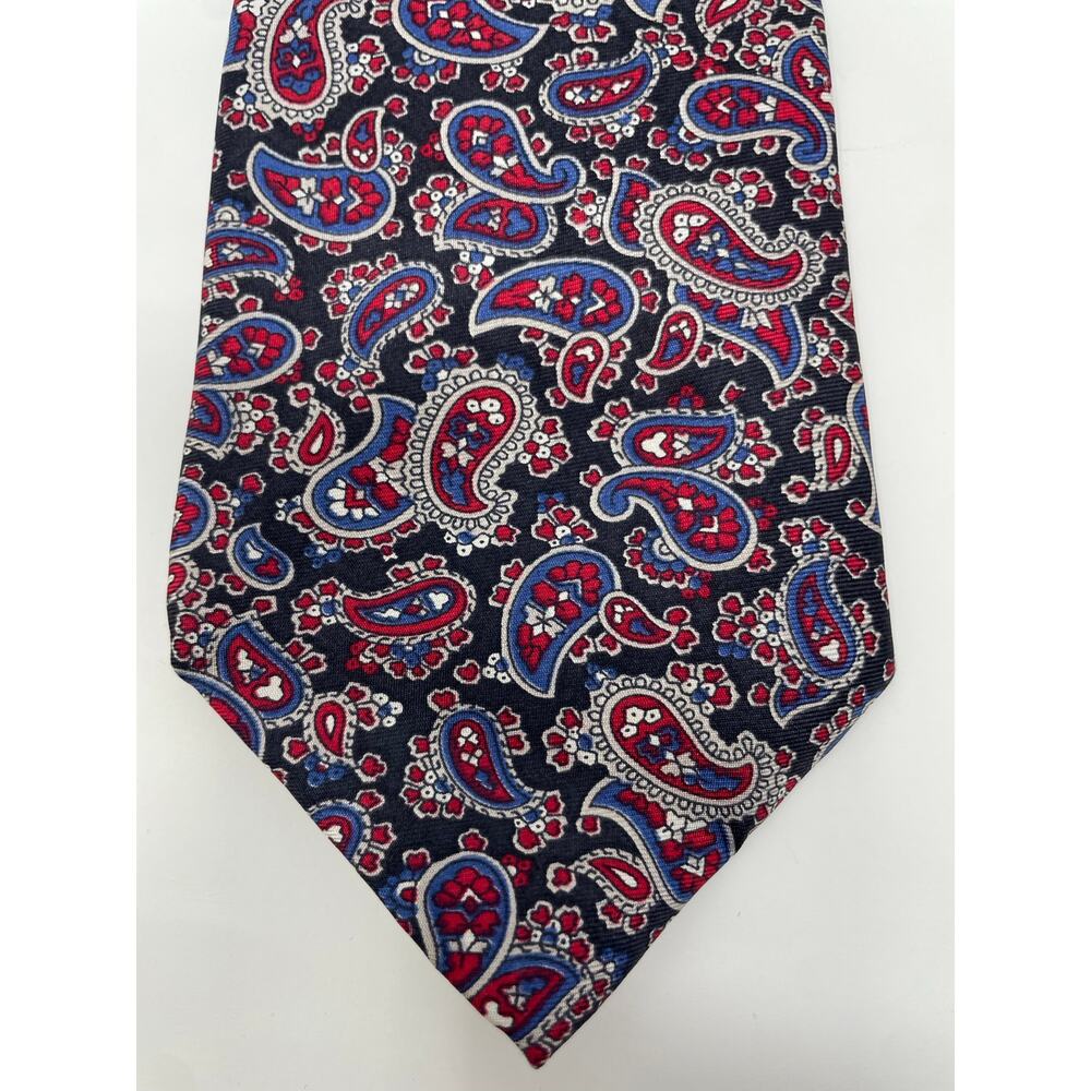 Mens Christian Dior Tie Made USA Woven Italy All Silk Paisley Designer - Picture 3 of 6